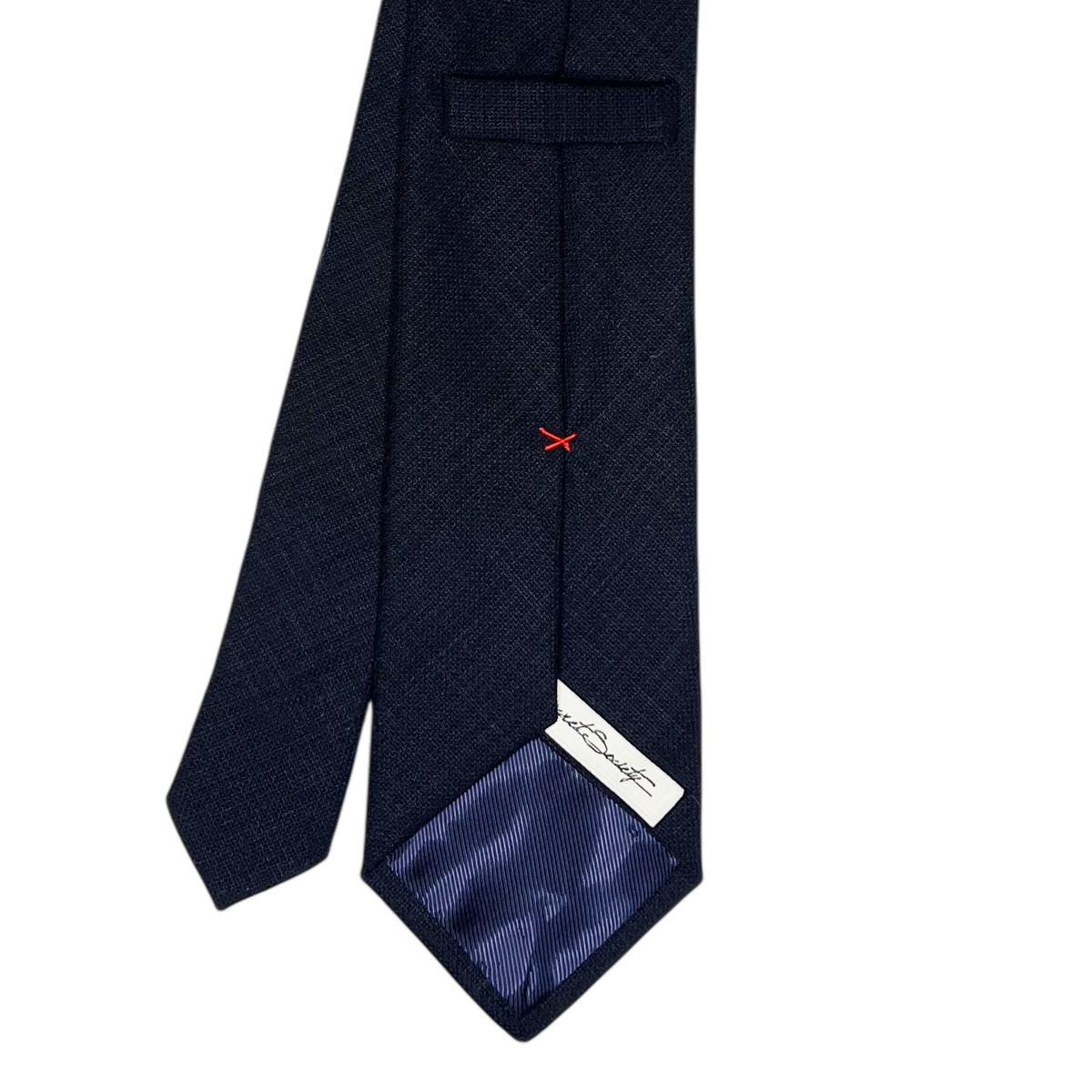 Tie - Navy w/ Dark Navy Subtle Plaid Wool