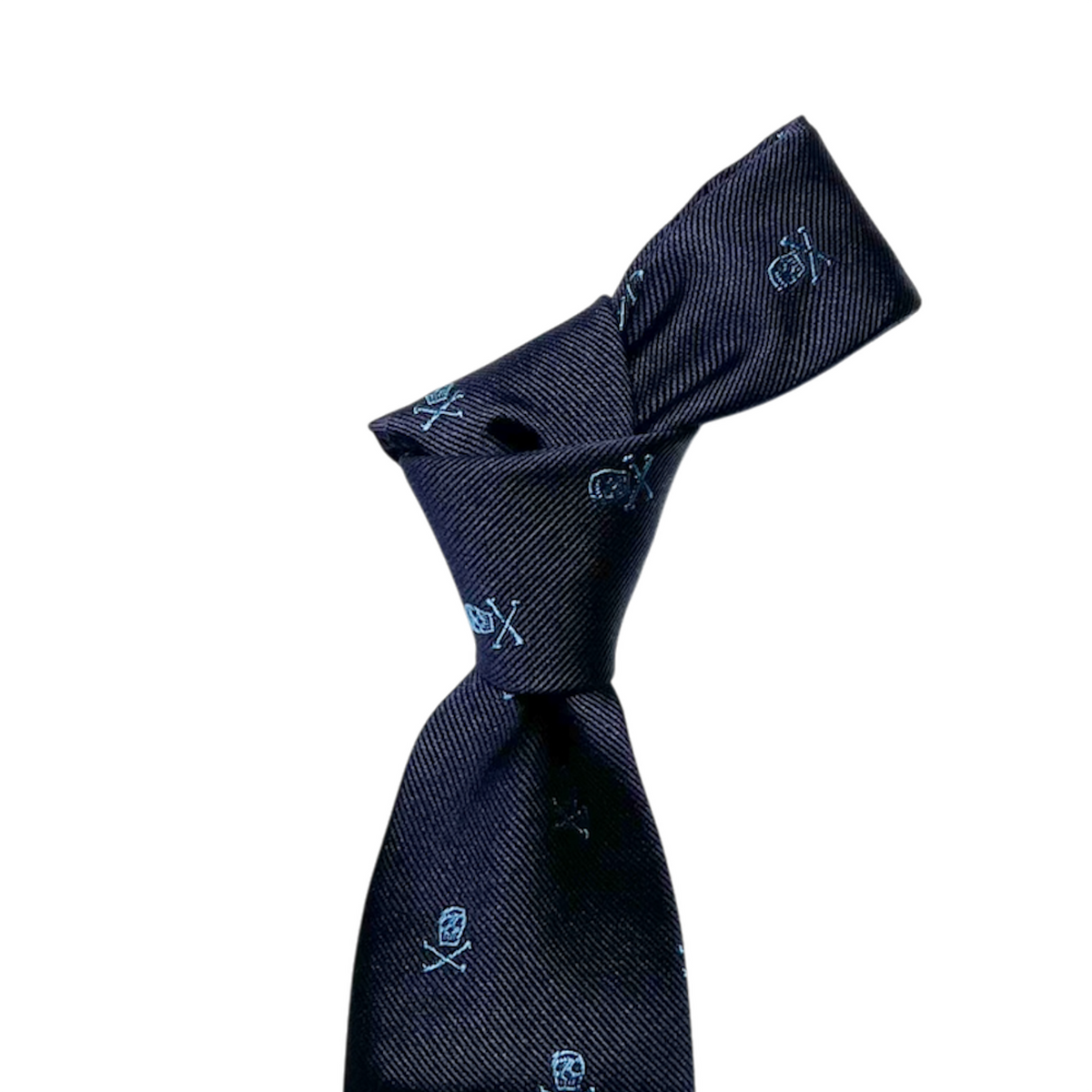 Tie - Navy and Sky Skull and Crossbones