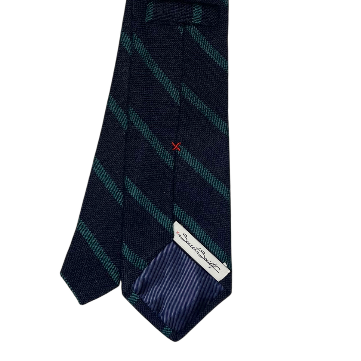 Tie - Navy and Teal Wool Flannel Stripe
