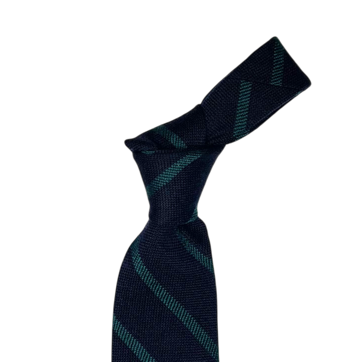 Tie - Navy and Teal Wool Flannel Stripe