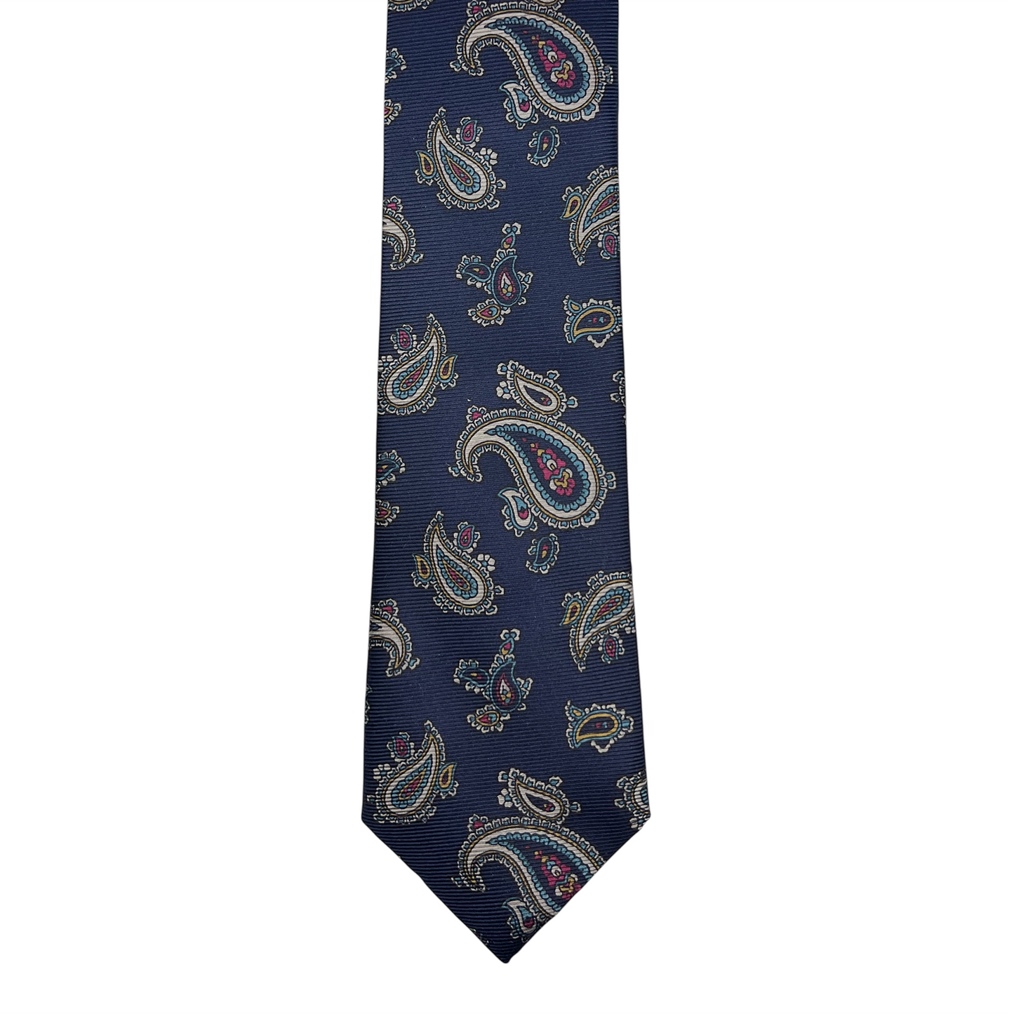 Tie - Navy Large Paisley