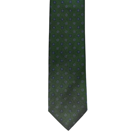 Tie - Fern Green w/ Blue Foulard