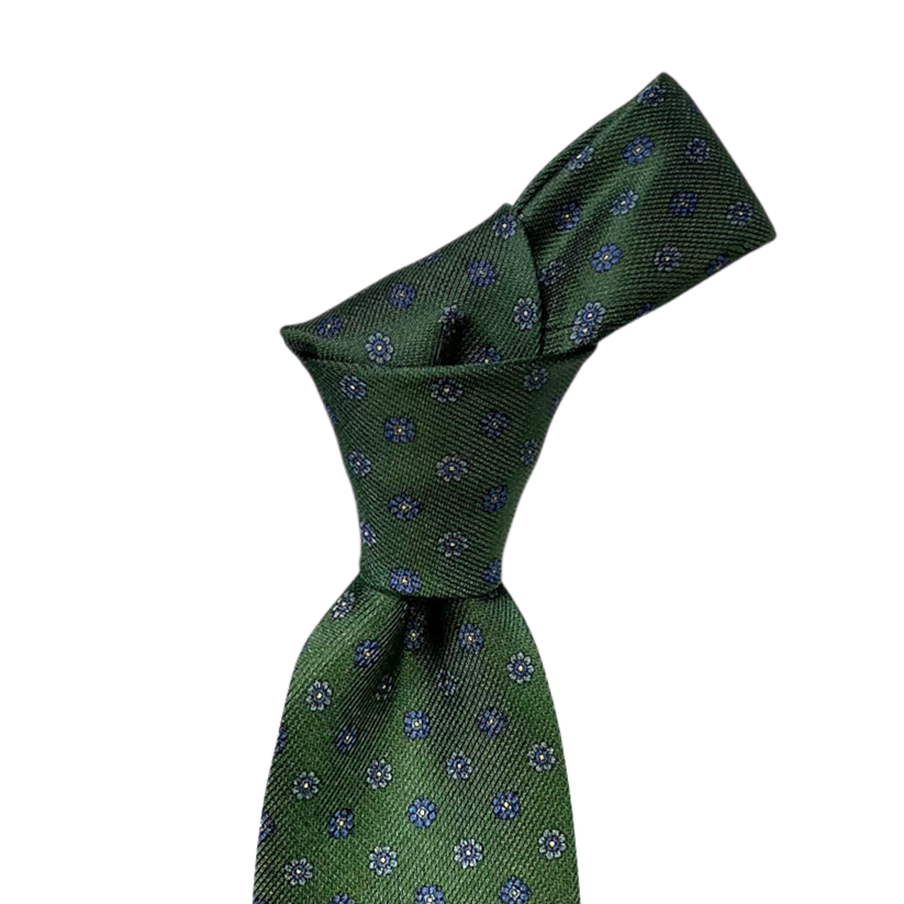Tie - Fern Green w/ Blue Foulard