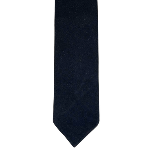 Tie - Super Dark Navy Heavyweight Hand-Rolled Cotton