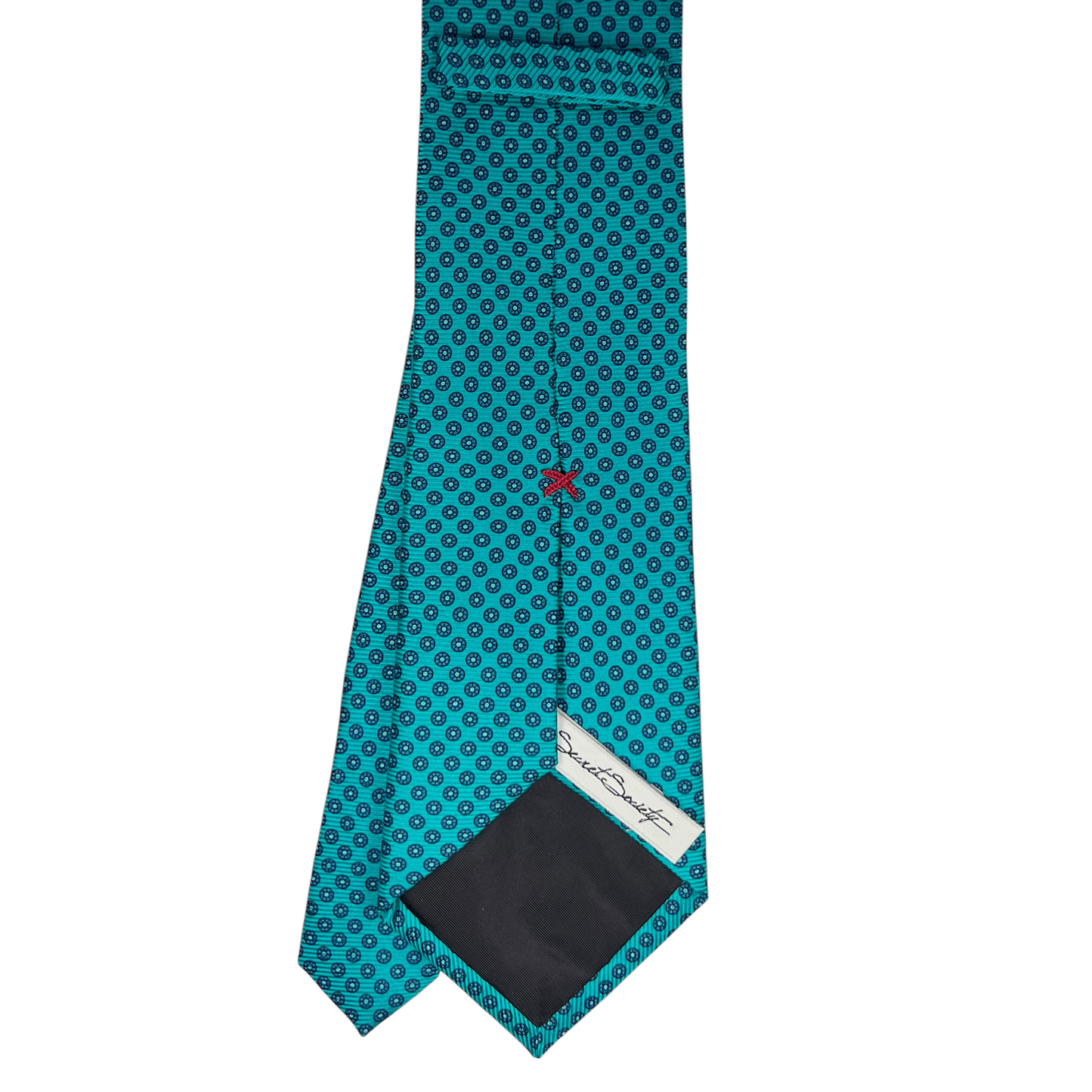 Tie - Teal w/ Navy Small Circle Neat