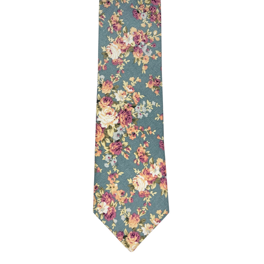 Tie - Cotton Multi Floral Motif
