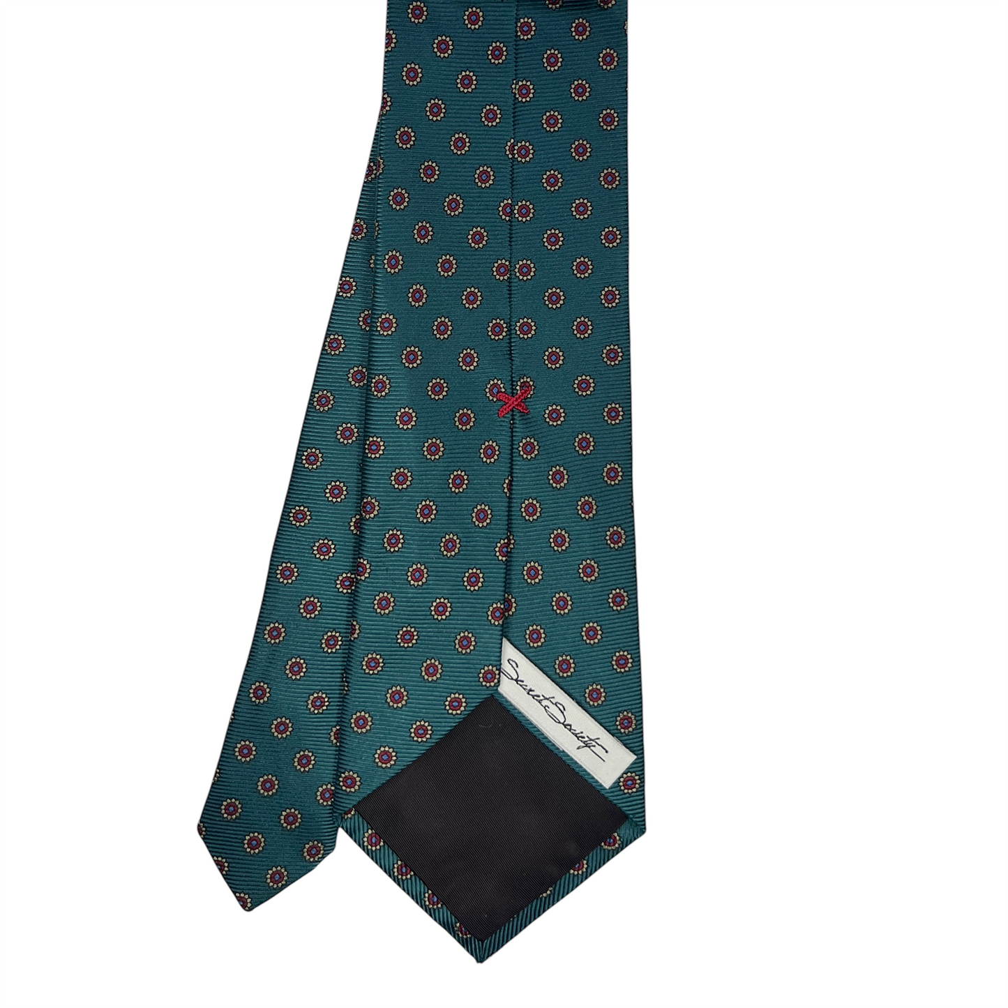 Tie - Deep Teal w/ Red Sunflower
