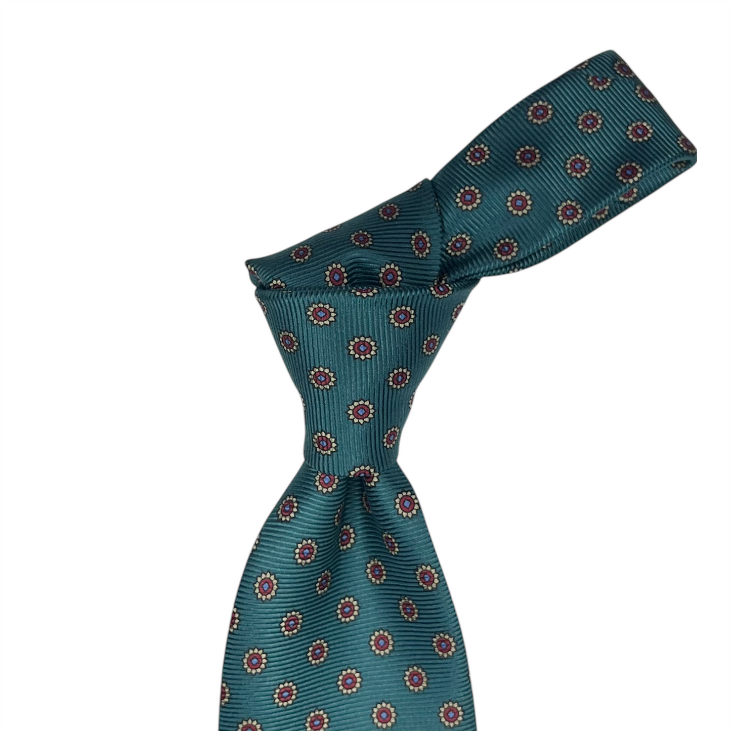 Tie - Deep Teal w/ Red Sunflower