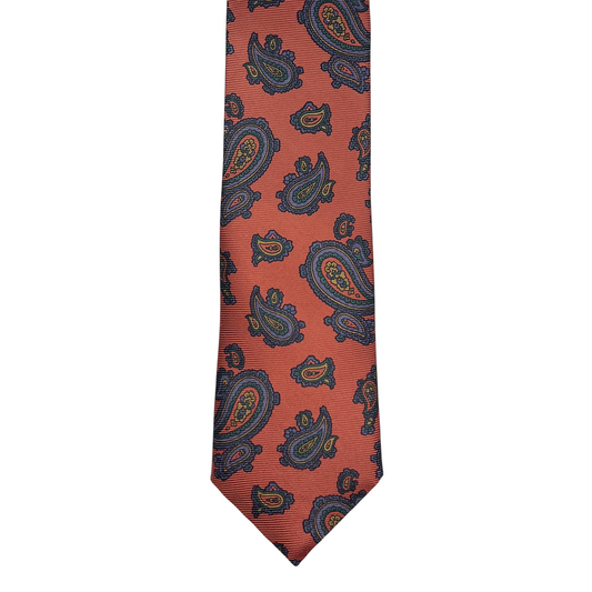Tie - Terracotta Large Paisley