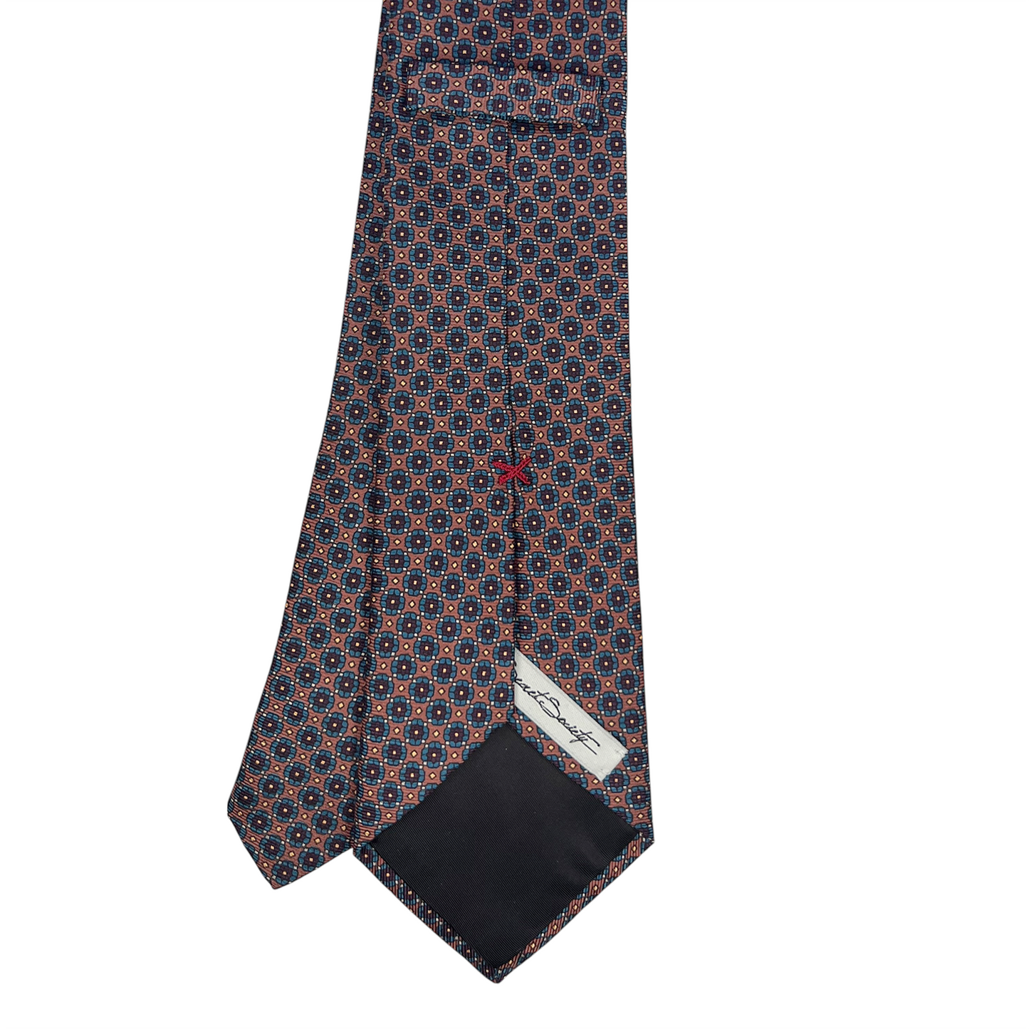 Tie - Terracotta, Plum and Blue Geometric