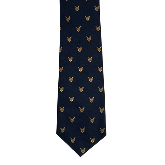 Tie -Navy Wool w/ Fox Club
