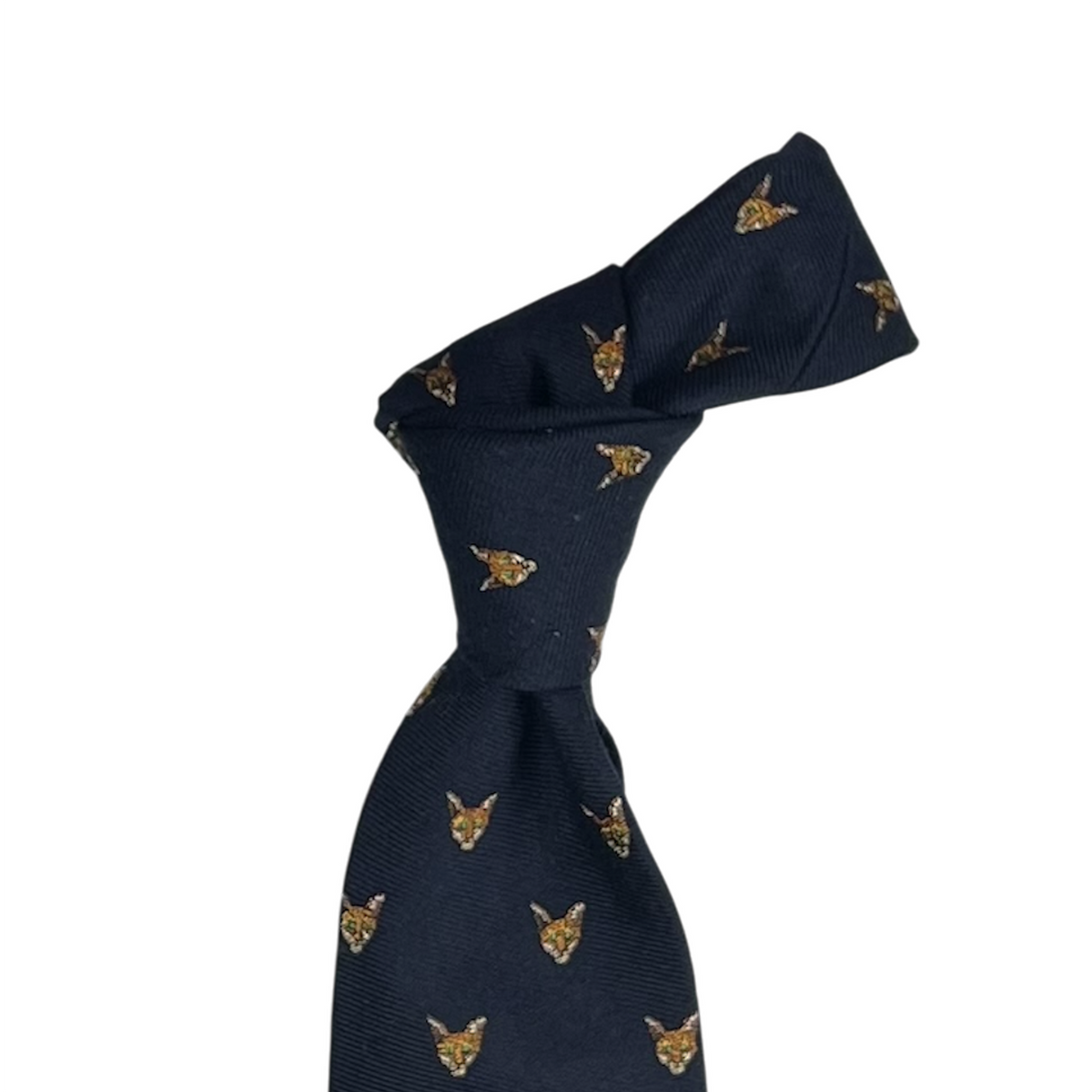 Tie -Navy Wool w/ Fox Club