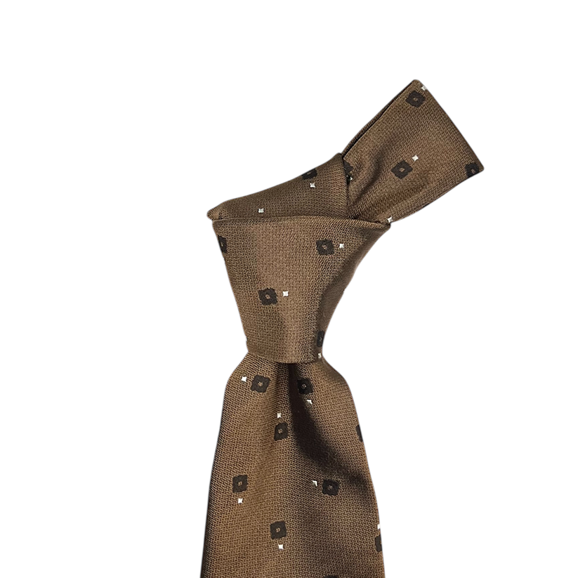 Tie - Tobacco w/ Brown Offset Square