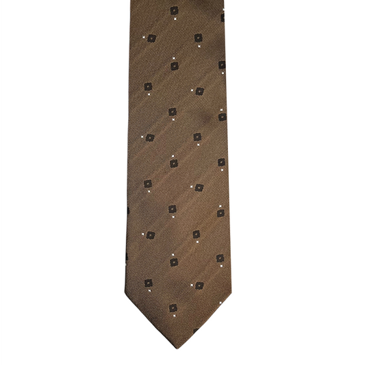 Tie - Tobacco w/ Brown Offset Square
