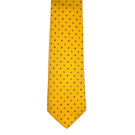Tie - Yellow w/ Red and Brown Flower
